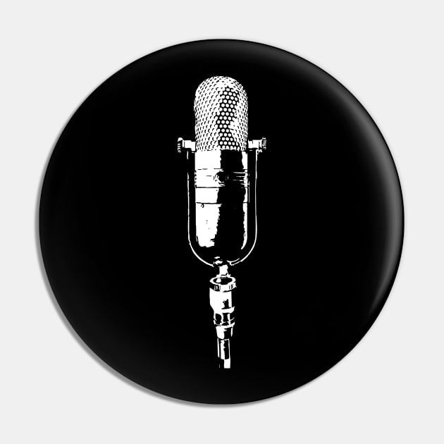 retro microphone Pin by Lamink