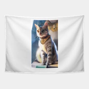 Fantasy cat princess, AI art Tapestry