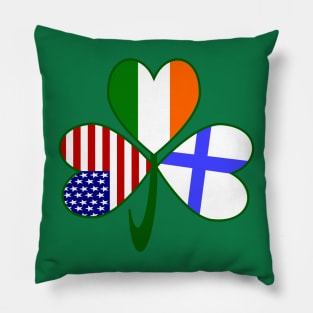 Finland Ireland USA Shamrock Flags Pillow