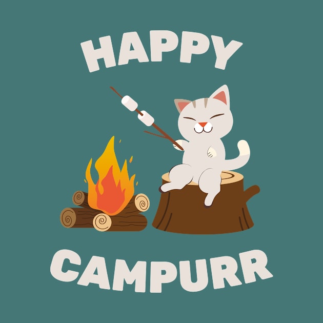 Happy Camper - Funny Camping Cat by sqwear