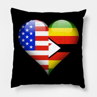 Half American Half Zimbabwean - Gift for Zimbabwean From Zimbabwe Pillow