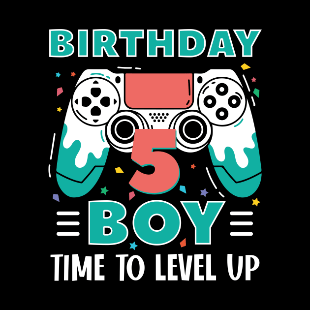 5th Birthday Boy Gamer Funny B-day Gift For Boys kids toddlers by truong-artist-C
