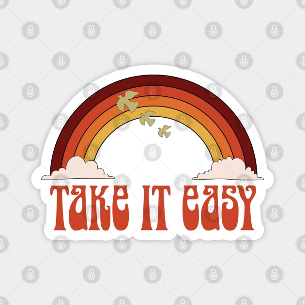 Take it Easy Retro 1970s Magnet by kolakiss