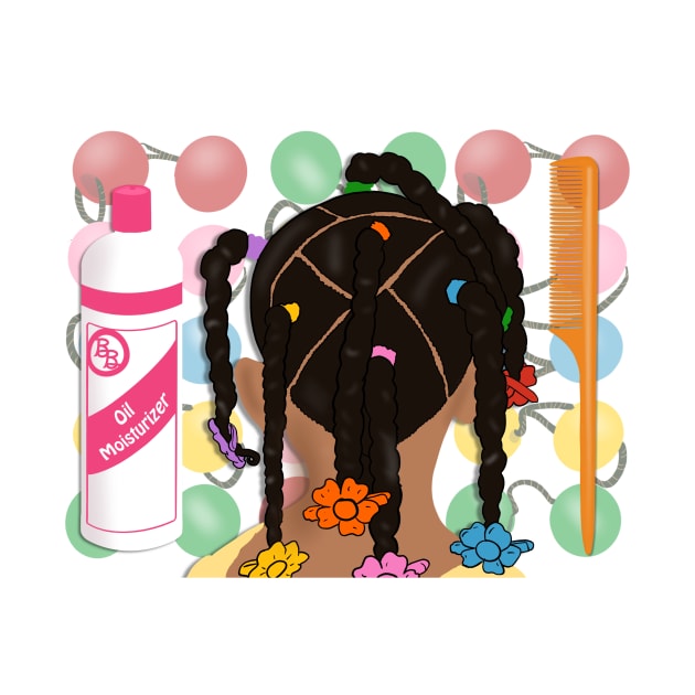 Black Girl Hair Pink Moisturizer Comb Art by tayelectronica