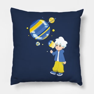 Space Bubble Planet Pillow