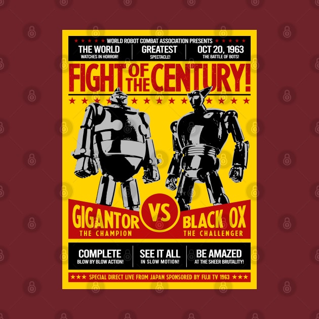 GIANTOR vs. BLACK OX fight poster by KERZILLA