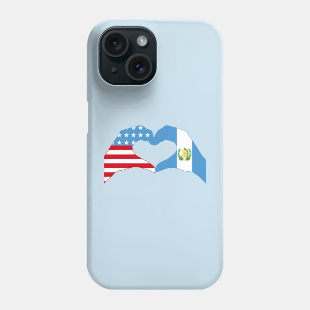 We Heart USA & Guatemala Patriot Flag Series Phone Case by Village Values