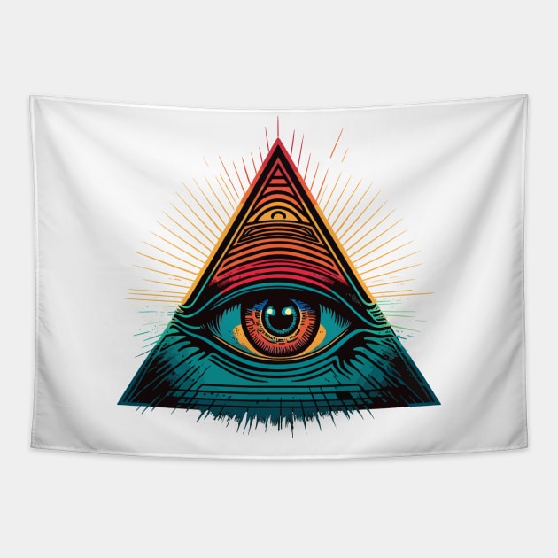 Illuminati Eye Tapestry by DragonDream