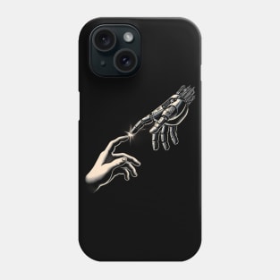 Futuristic Robot Hand Touching Human Finger Phone Case