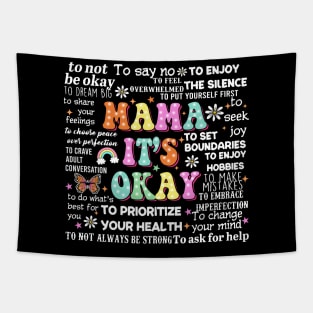 Retro Mama It's Okay, One Mental Health Breakdown, Mental Health Matters, Mothers Day Tapestry