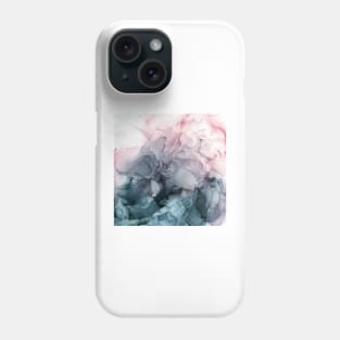 Blush and Payne's Grey Flowing Abstract Painting Phone Case