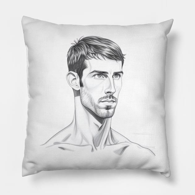 Michael phelps Pillow by  art white