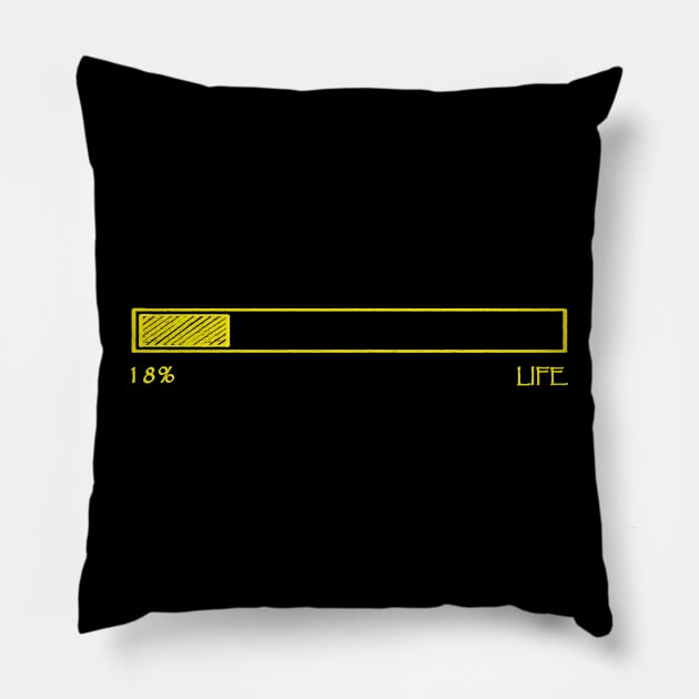 loading life 18 years old Pillow by Teeeshirt