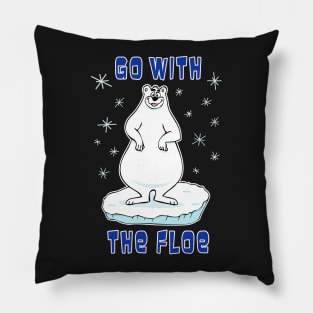 Go With The Floe Polar Bear Pillow