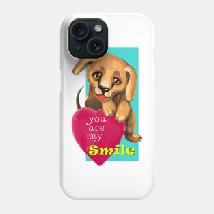 Cute dog. Baby pets. Puppy friendship love. Phone Case