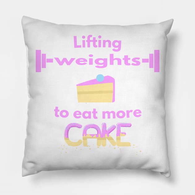 Lifting weights to eat more Cake Pillow by ninapedia