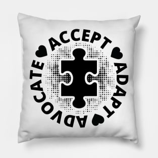 Accept Adapt Advocate: Autism Awareness Journal, Autism Spectrum Disorder Gift For Family Pillow