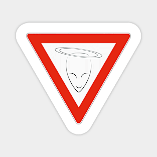 Attention, Alien Angel Ahead! Magnet