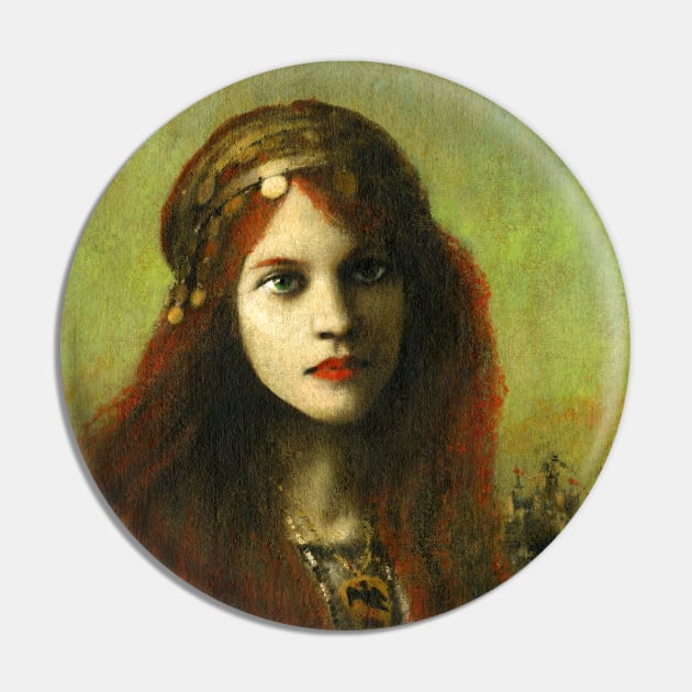 The Celt (Pre-raphaelite Redhead) Pin by mictomart