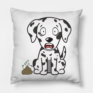 Funny dalmatian smells poo poo Pillow