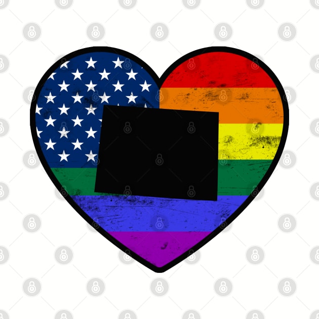 Colorado United States Gay Pride Flag Heart by TextTees