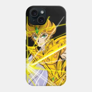aioria of leo in gold saint myth cloth in saint seiya anime ecopop art Phone Case