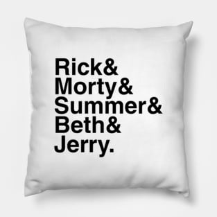 Rick Morty Smith Family (Black) Pillow