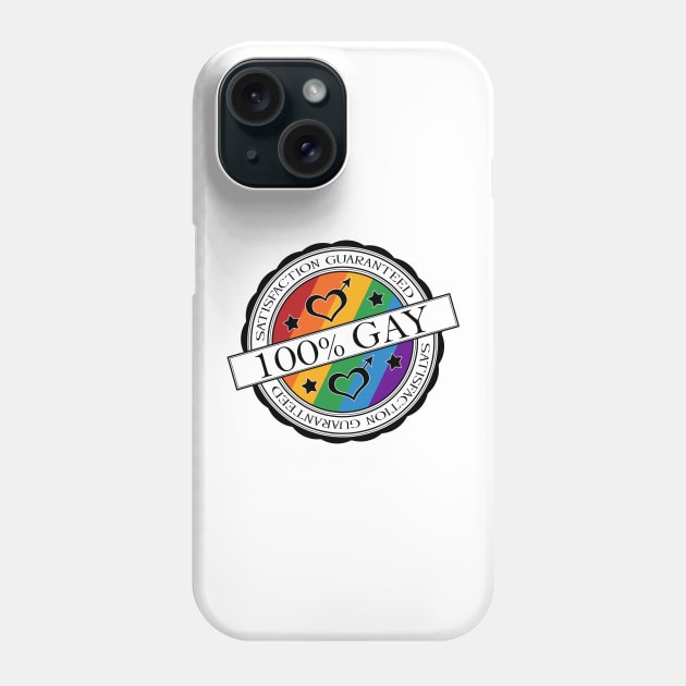 100% Satisfaction Guaranteed Gay Pride Rainbow Stamp of Approval Phone Case by LiveLoudGraphics