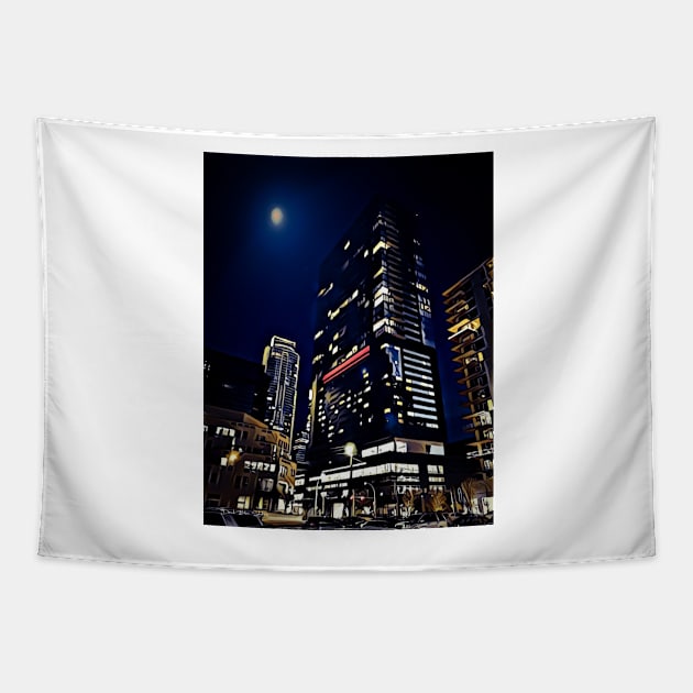 Austin At Night Tapestry by davidbstudios