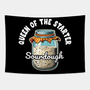 Queen of the Sourdough Starter Funny Baking Design Tapestry