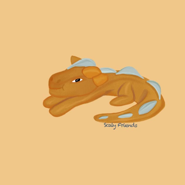 Oliver the orange Dino - The Scaly Friend's Collection Artwort By TheBlinkinBean by TheBlinkinBean