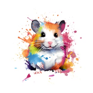 Colorful Hamster paint splatter T-Shirt