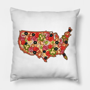 Pizza United States Map Pillow