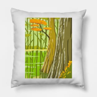 Congaree National Park in Columbia South Carolina United States WPA Poster Art Color Pillow