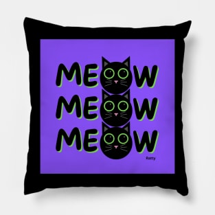 Meow, meow, meow- black cat Pillow