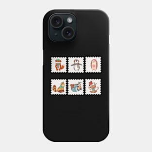 Christmas animal stamps Phone Case