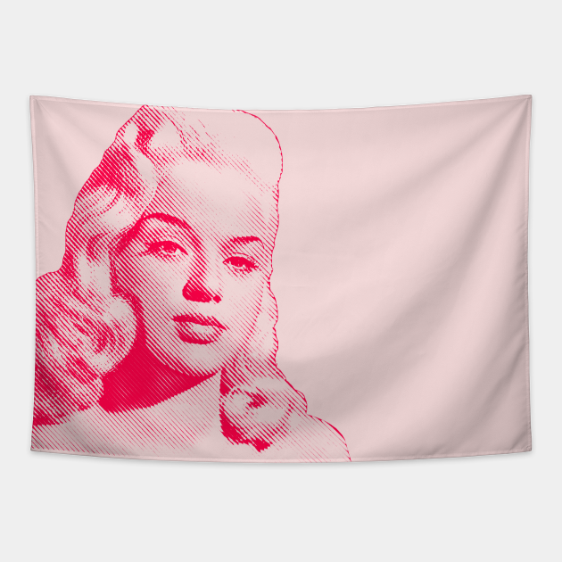 Diana Dors Retro Line Art Design - Diana Dors - Tapestry | TeePublic