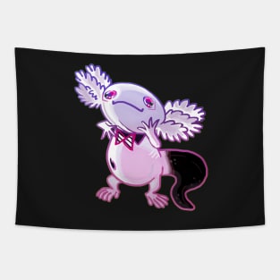 Axolotl black and white mud puppy t-shirt 2 Tapestry