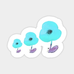 turquoise poppies dance Magnet