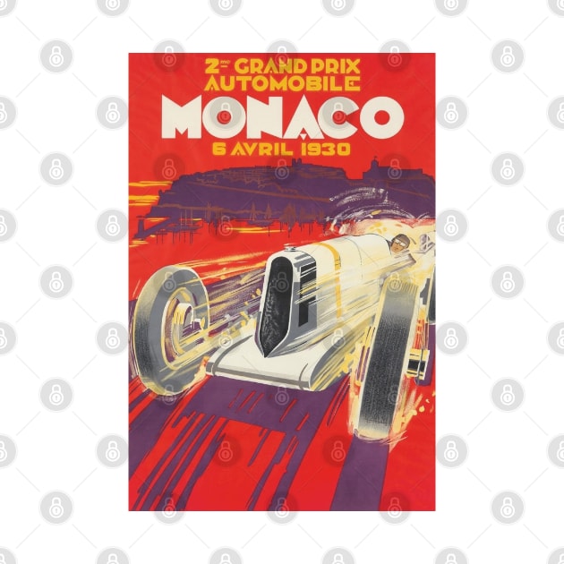 Vintage Monaco Grand Prix Poster 1930 by Bugsponge