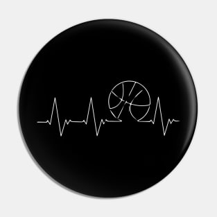 Basketball Heartbeat Pin