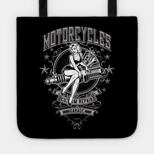 Pin-Up Motorcycle Garage Workshop Tote