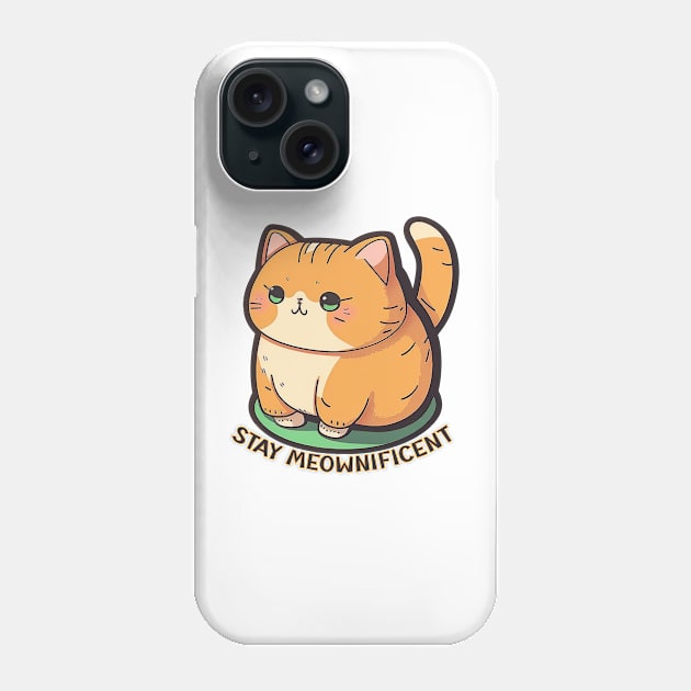 Stay Meownificent Illustration Phone Case by FunDigital