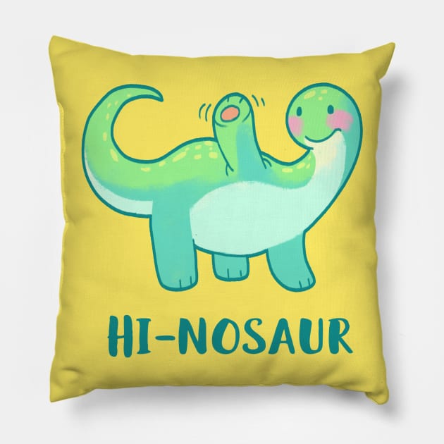 Hi-nosaur Pillow by ginaromoart