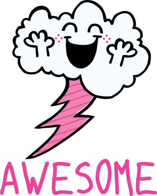 Awesome Cloud Kids T-Shirt by toddgoldmanart