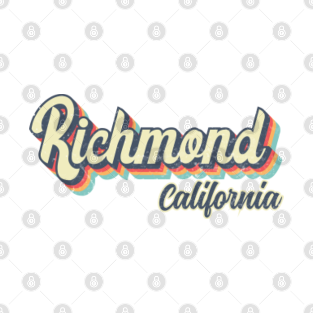 Disover Richmond California Retro vintage 70s Rainbow - Richmond California - T-Shirt