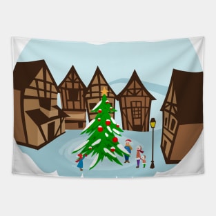 Christmas Village Tapestry