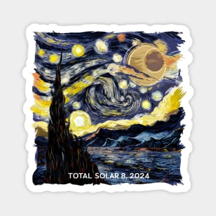 Van Gogh Starry Night Total Solar Eclipse April 8 2024 Magnet