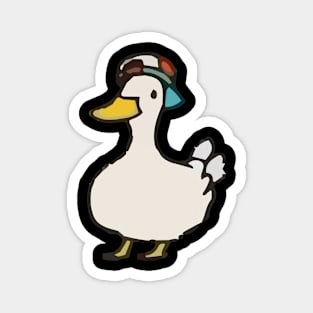 duck with cap , cool duck , handdrawn Magnet