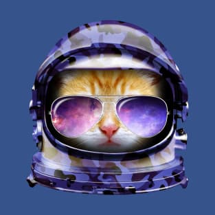 Kitty in Space Blue Camo Edition T-Shirt